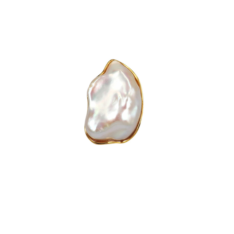 Baroque Pearl Ring in Yellow